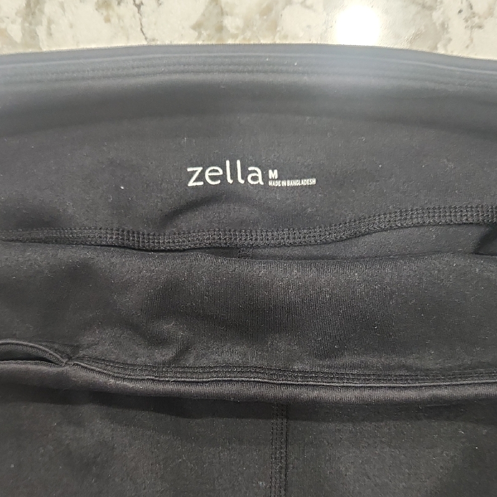 Zella Midnight Black Active Leggings, Below Knee Length